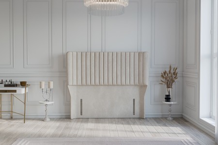 Harewood Winged Panel Upholstered Floor Standing Headboard