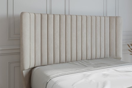 Harewood Winged Panel Upholstered Floor Standing Headboard