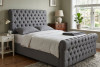 New Sleigh Chesterfield Upholstered Bed Frame | Magna Beds