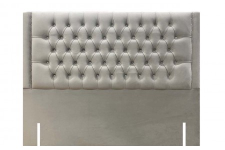 Lipped Chesterfield Upholstered Floor Standing Headboard