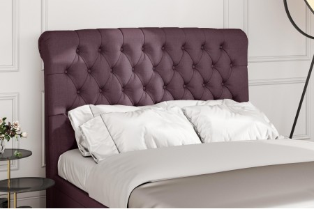Sleigh chesterfield upholstered floor dtanding headboard | Magna