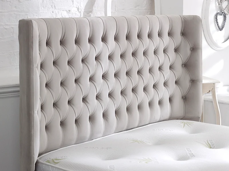 Winged chesterfield headboard